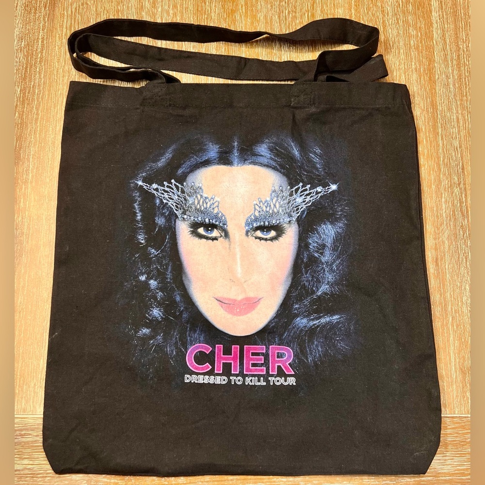 Cher Black Canvas Dressed to Kill Tote Bag